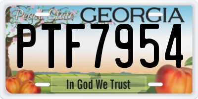 GA license plate PTF7954
