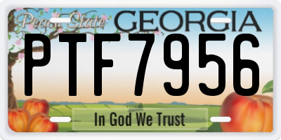 GA license plate PTF7956