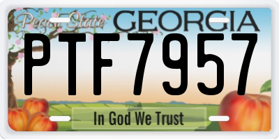GA license plate PTF7957