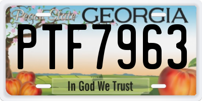 GA license plate PTF7963