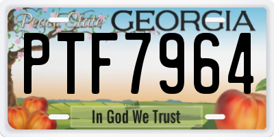 GA license plate PTF7964