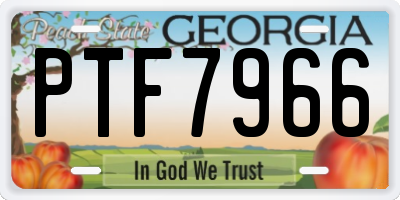 GA license plate PTF7966