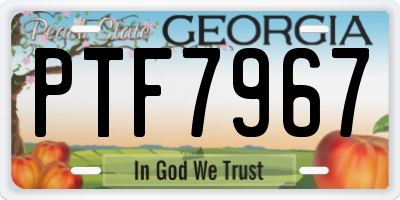 GA license plate PTF7967