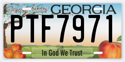 GA license plate PTF7971