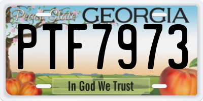 GA license plate PTF7973