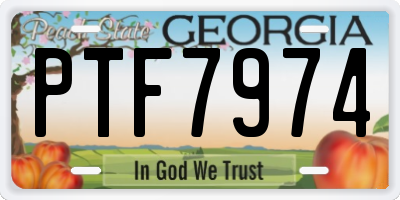 GA license plate PTF7974