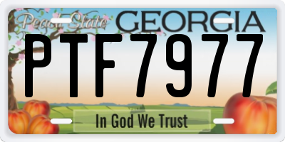 GA license plate PTF7977