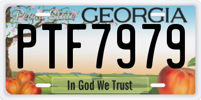 GA license plate PTF7979