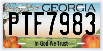 GA license plate PTF7983