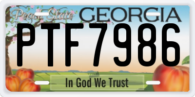 GA license plate PTF7986