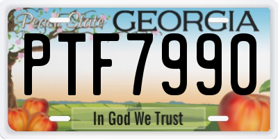 GA license plate PTF7990