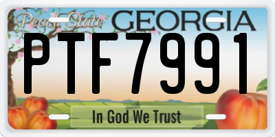 GA license plate PTF7991