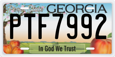 GA license plate PTF7992