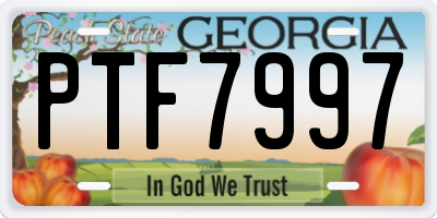GA license plate PTF7997