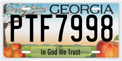 GA license plate PTF7998