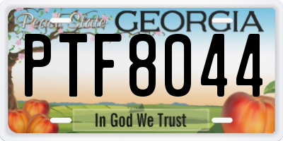 GA license plate PTF8044