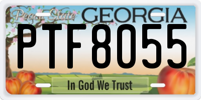 GA license plate PTF8055