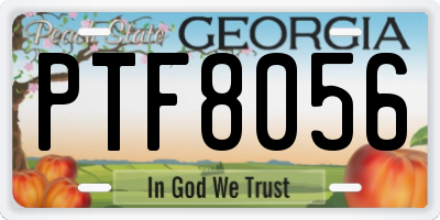 GA license plate PTF8056