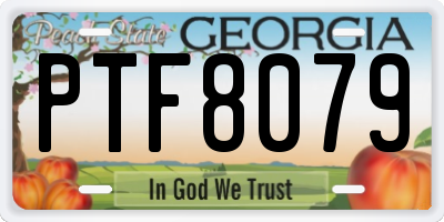 GA license plate PTF8079