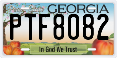 GA license plate PTF8082