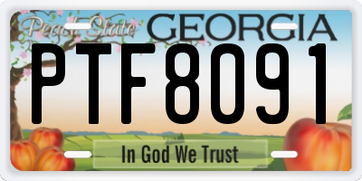 GA license plate PTF8091