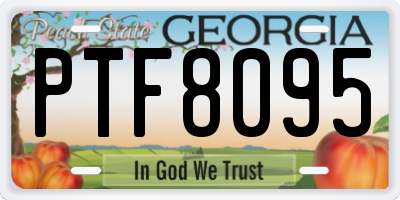 GA license plate PTF8095