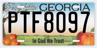 GA license plate PTF8097