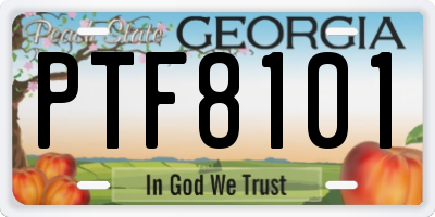 GA license plate PTF8101