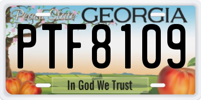 GA license plate PTF8109