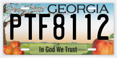GA license plate PTF8112