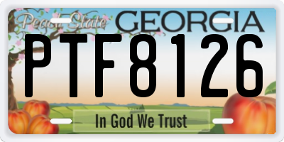 GA license plate PTF8126