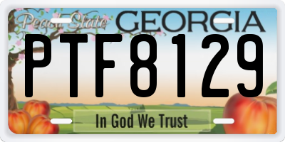 GA license plate PTF8129