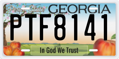 GA license plate PTF8141