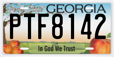 GA license plate PTF8142