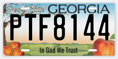 GA license plate PTF8144