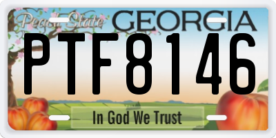 GA license plate PTF8146