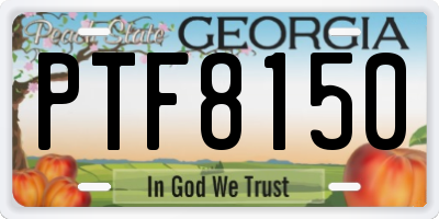 GA license plate PTF8150