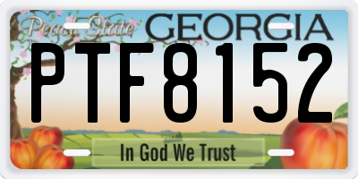 GA license plate PTF8152