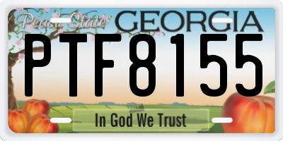 GA license plate PTF8155
