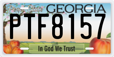 GA license plate PTF8157