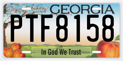 GA license plate PTF8158