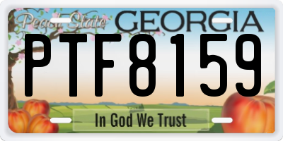 GA license plate PTF8159