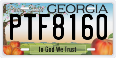 GA license plate PTF8160