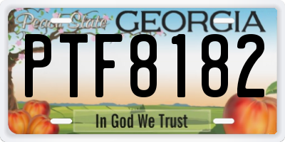 GA license plate PTF8182