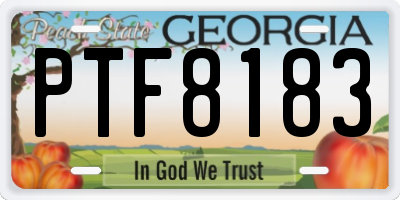 GA license plate PTF8183