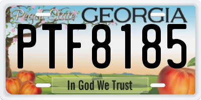 GA license plate PTF8185