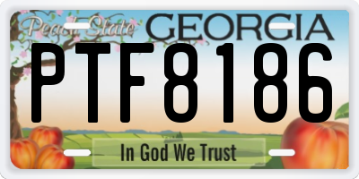 GA license plate PTF8186