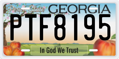 GA license plate PTF8195