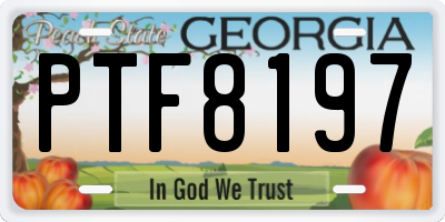 GA license plate PTF8197
