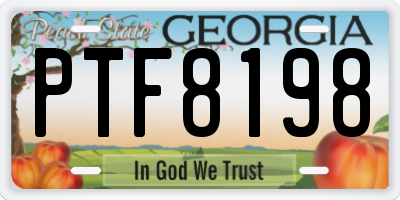 GA license plate PTF8198